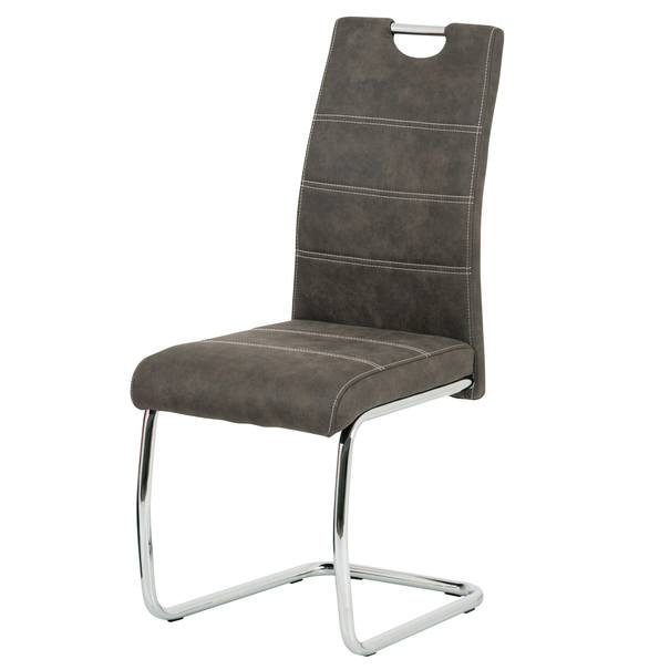 Jídelní židle ZOEY šedá/stříbrná