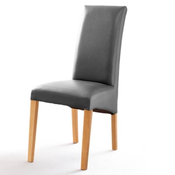 Jídelní židle FOXI I buk přírodní/textilní kůže šedá