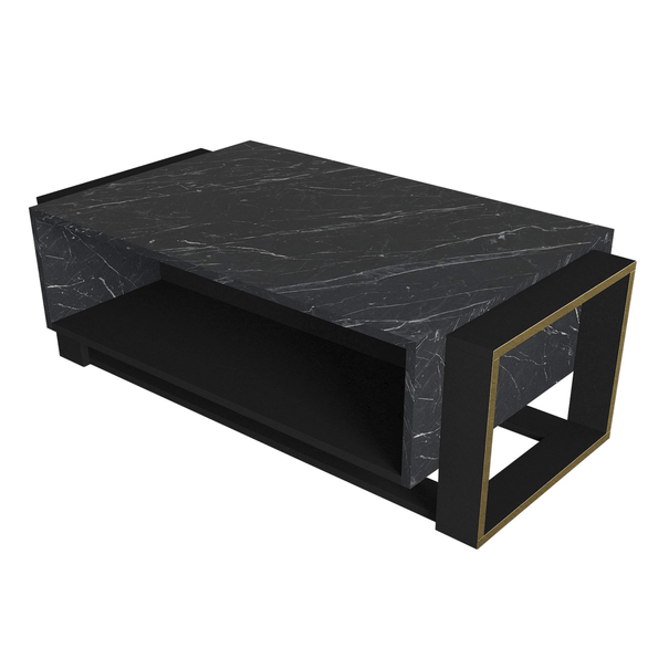 Konferenční stolek BIANCO černá/zlatá