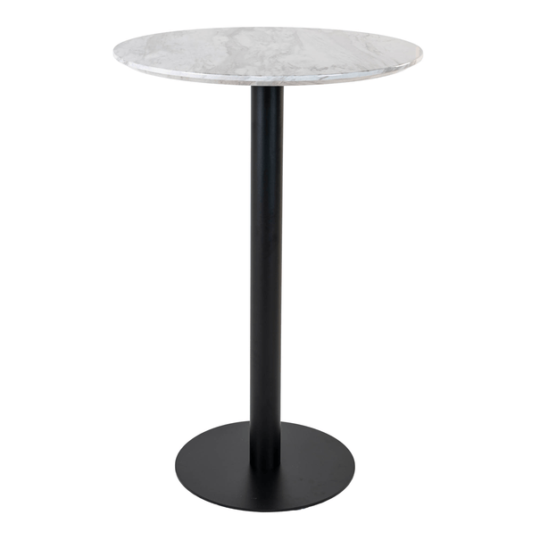 Barový stůl BULZONU bílý mramor/černá
