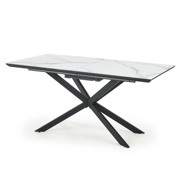 Jídelní stůl DAISIL bílý mramor/černá